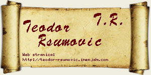 Teodor Ršumović vizit kartica